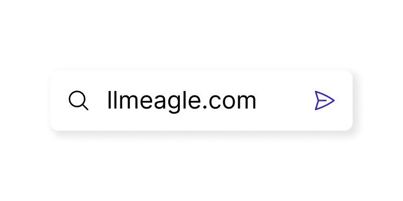LLM Eagle.ai url in a search bar